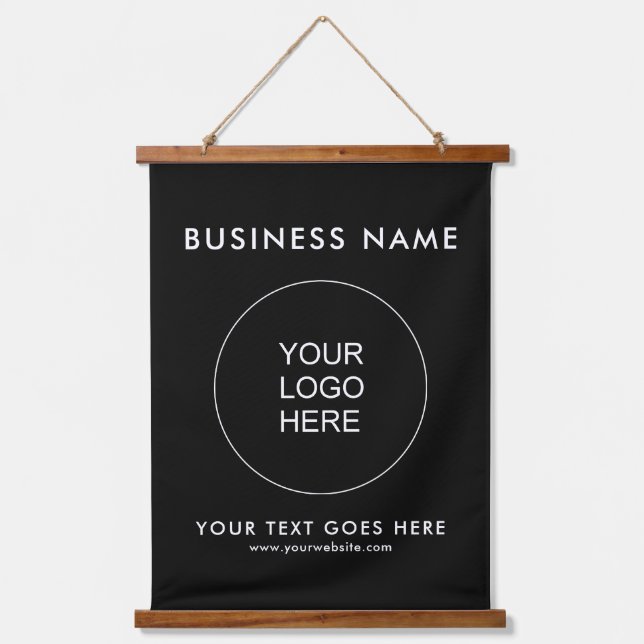 Customer Business Logo Text Template Promotional Hanging Tapestry (Front)