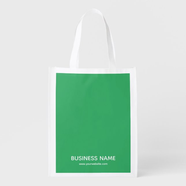 Customer Business Name & Website Url Template Grocery Bag (Front)