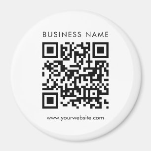 Customer Business QR Code Logo Text Template Large Magnet