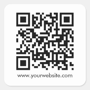 Customer Business QR Code Modern Simple Template Square Sticker