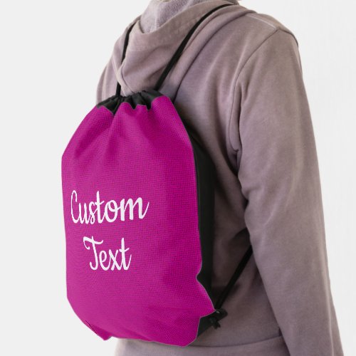 Customer Calligraphy Script Name Personalized Pink Drawstring Bag