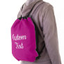 Customer Calligraphy Script Name Personalized Pink Drawstring Bag