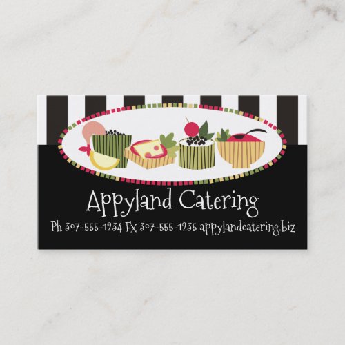 Customer color canapes appetizers chef catering business card