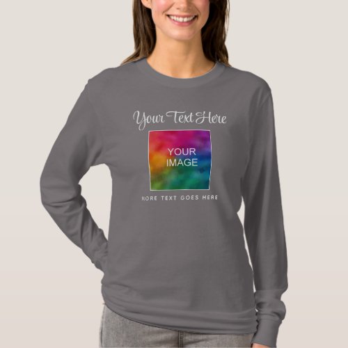 Customer Color Text Image Womens Elegant Script T_Shirt