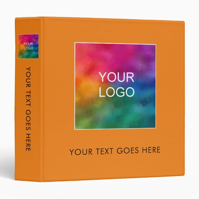 Customer Company Logo Text Here Elegant Template 3 Ring Binder (Front/Spine)