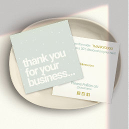 Customer Discount Thank You Winter Stars  Square Business Card