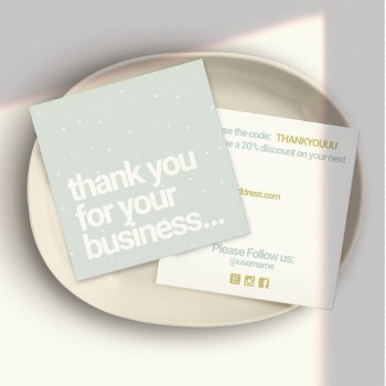 Customer Discount Thank You Winter Stars  Square Business Card by sm_business_cards at Zazzle