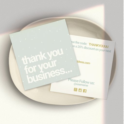 Customizable Customer Discount Thank You Winter Stars Square Business Card