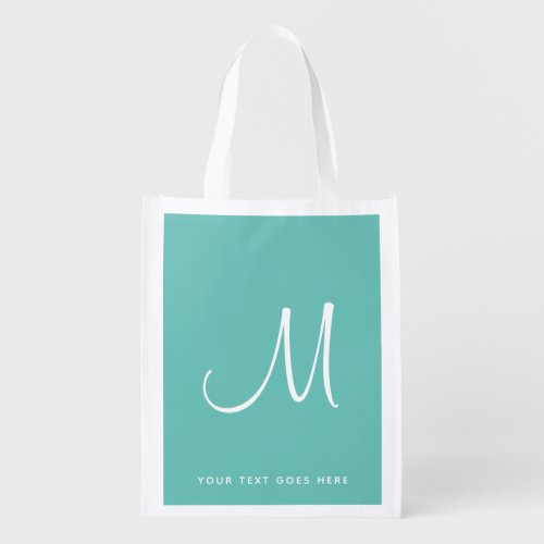 Customer Elegant Initial Letter Monogram Template Grocery Bag