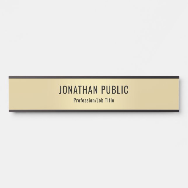 Customer Elegant Modern Gold Look Template Top Door Sign (Front)