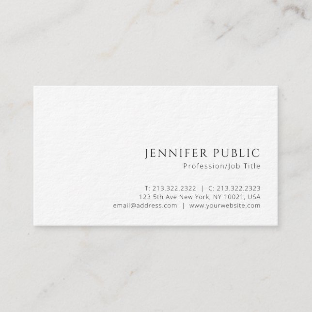 Customer Elegant Modern Luxury Premium Thick Paper Business Card (Front)