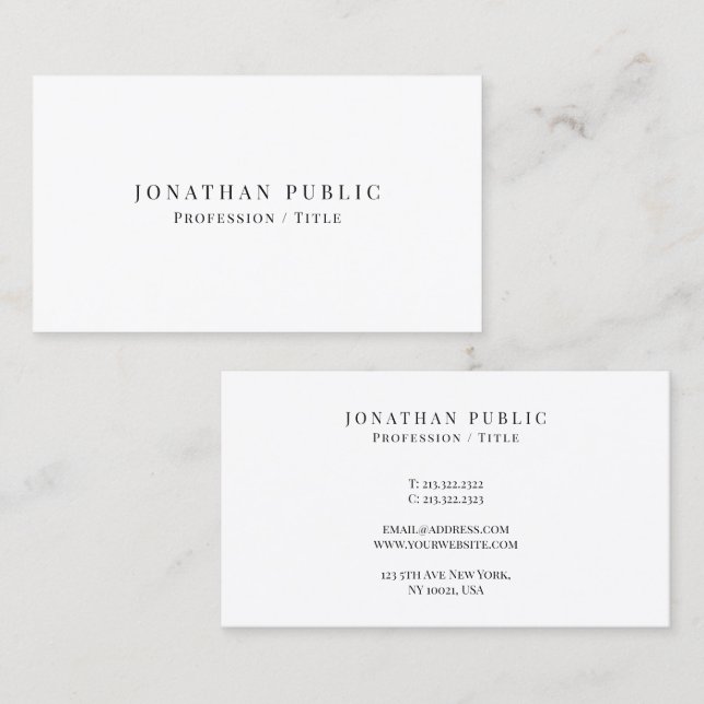Customer Elegant Professional Modern Minimal Cute Business Card (Front/Back)