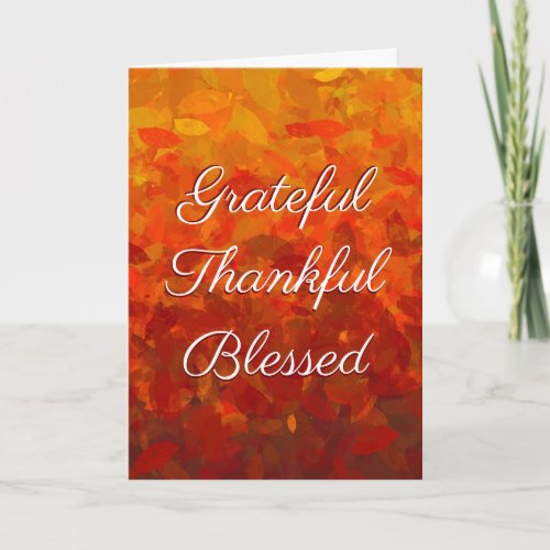 CustomerEmployee Autumn Fall Leaves Thanksgiving Card