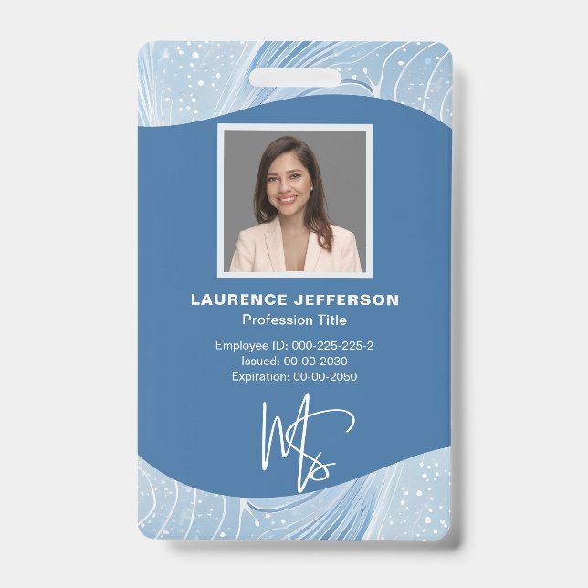 Customer Employee Photo, Qr Code, Logo, Name  Badge (Front)