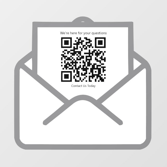 Customer Engagement Minimalist Envelope QR Code Window Cling (Sheet)