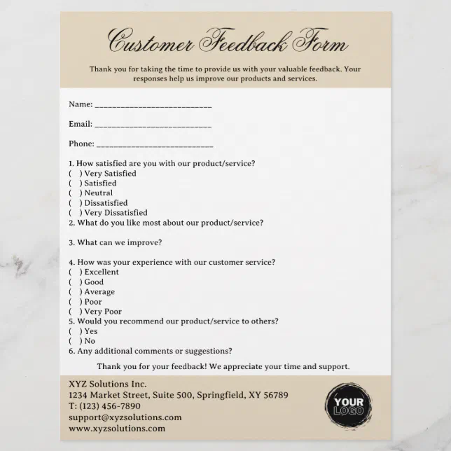 Customer Feedback Form For Business Flyer | Zazzle