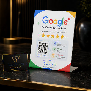 Customer Feedback Google Review QR Code Pedestal Sign