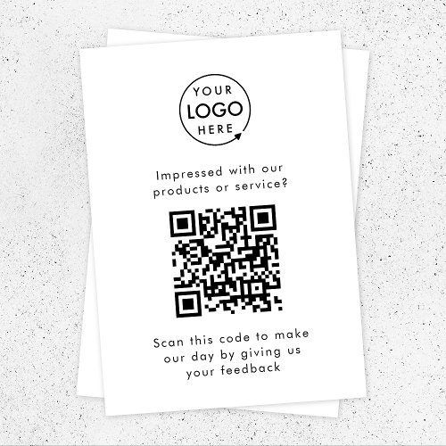 Customer Feedback  QR Code Business Review Enclosure Card