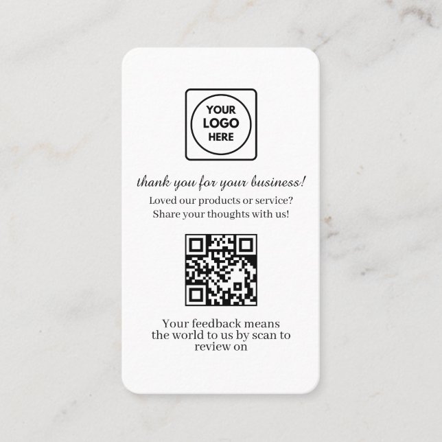 Customer Feedback QR | Custom Business Review Link Card (Front)