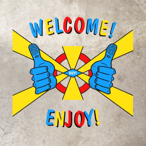 Customer greeting thumbs_up sign v2 floor decals