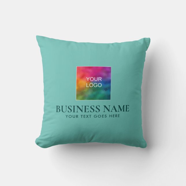 Customer Logo Add Text Minimal Template Square Throw Pillow (Front)