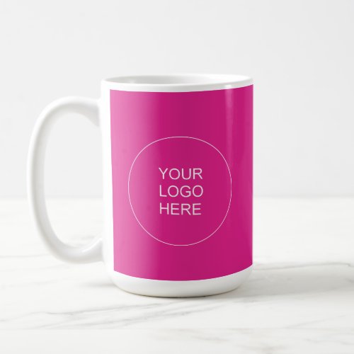 Customer Logo Text Pink Solid Color Template Coffee Mug