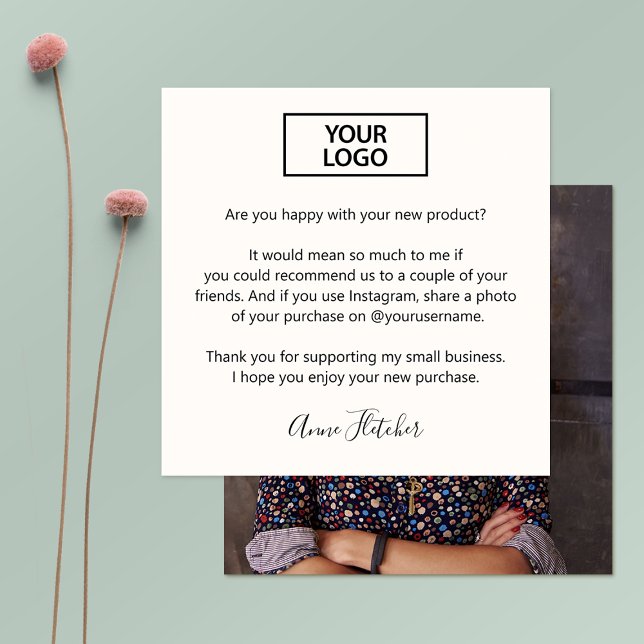 Customer Loyalty and Referral Add Logo Photo Calling Card (Creator Uploaded)