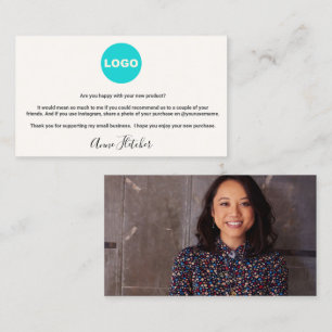 Customer Loyalty and Referral Add Logo Photo Calling Card