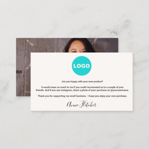 Customer Loyalty and Referral Add Logo Photo  Calling Card