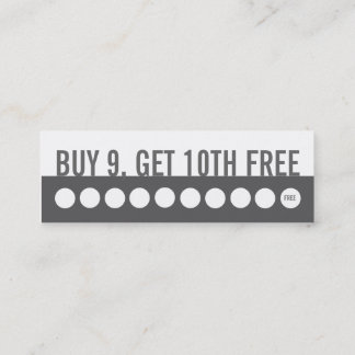 Customer loyalty business card (buy 9 get 1 ,free)