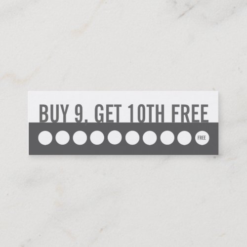 Customer loyalty business card (buy 9 get 1 ,free)
