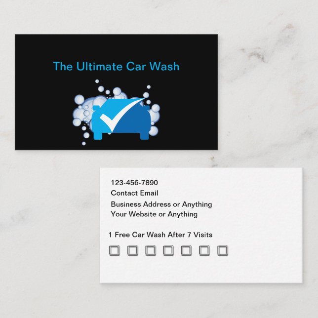 Customer Loyalty Car Wash Business Cards (Front/Back)