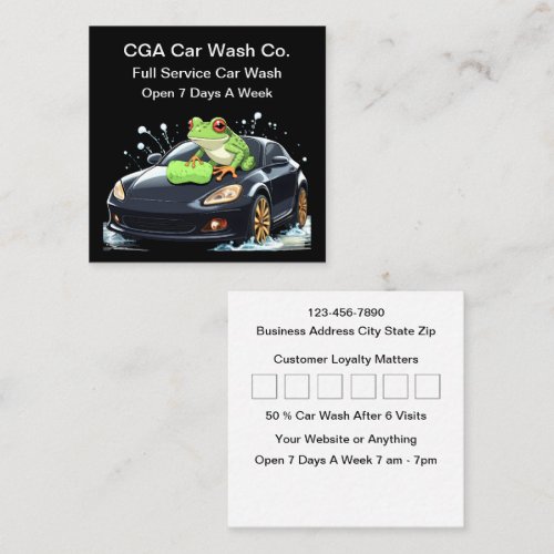 Customer Loyalty Car Wash  Square Business Card
