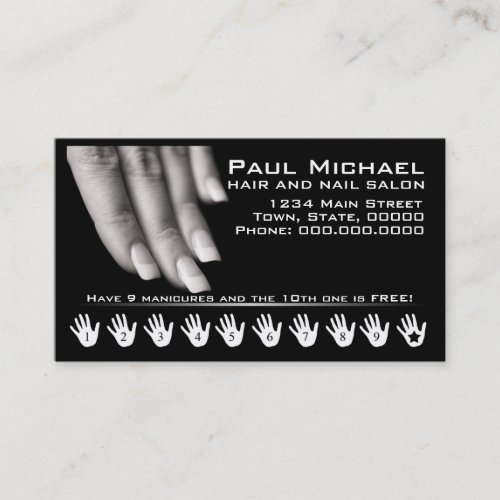 Customer Loyalty Cards | Nail Salon Business Cards