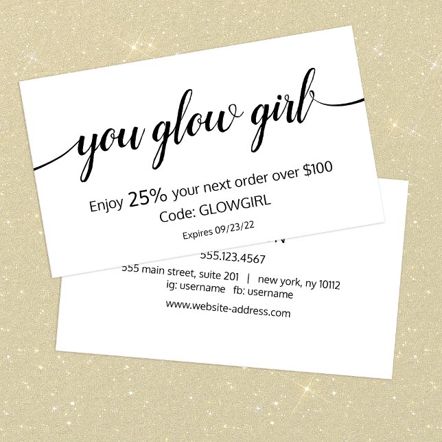 Customer Loyalty Discount Handwritten Calligraphy Card (Creator Uploaded)