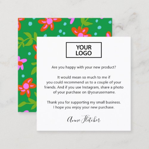 Customer Loyalty Logo  and Referral  Calling Card