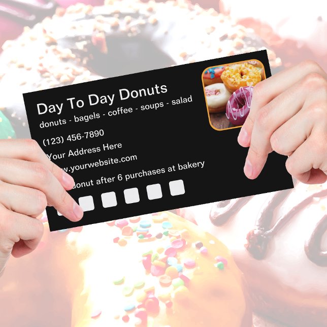 Customer Loyalty Rewards Donut Shop Business Card (Creator Uploaded)