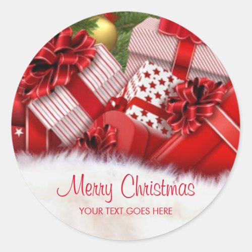 Customer Merry Christmas Text Gifts Template Classic Round Sticker