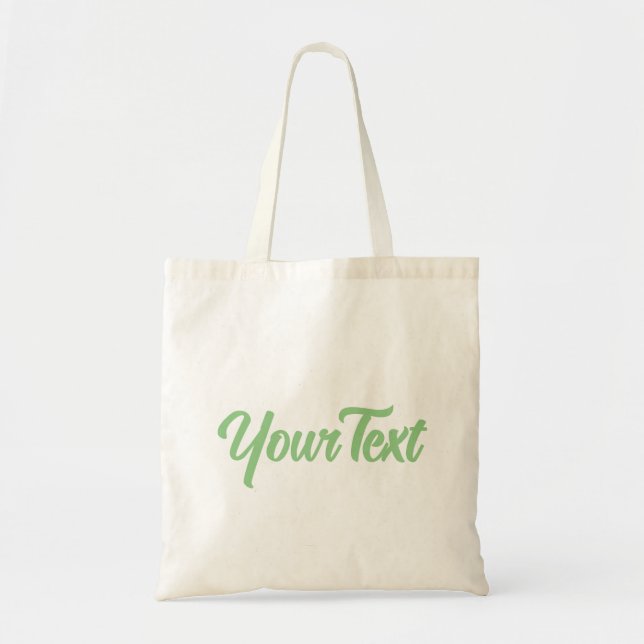 Customer Modern Elegant Sage Green Script Text Tote Bag (Front)