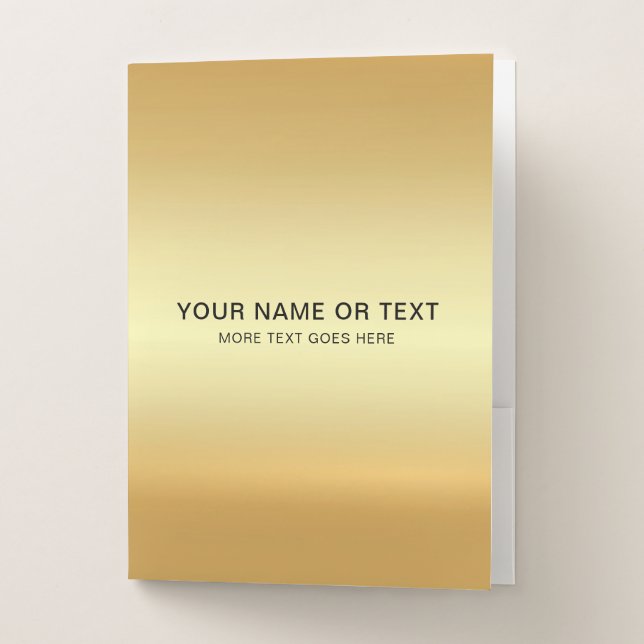 Customer Modern Faux Gold Trendy Office School Pocket Folder (Front)