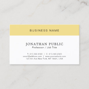 Customer Modern Minimal Elegant White & Gold Business Card