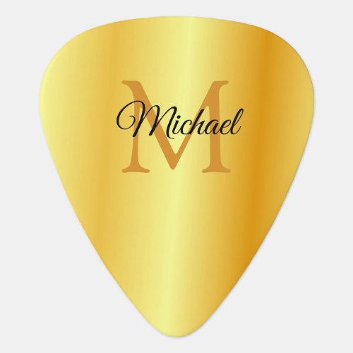 Customer Monogram Faux Gold Template Groverallman Guitar Pick