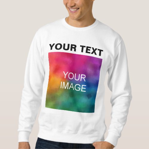 Customer Picture Photo Logo Front Print Mens Sweatshirt