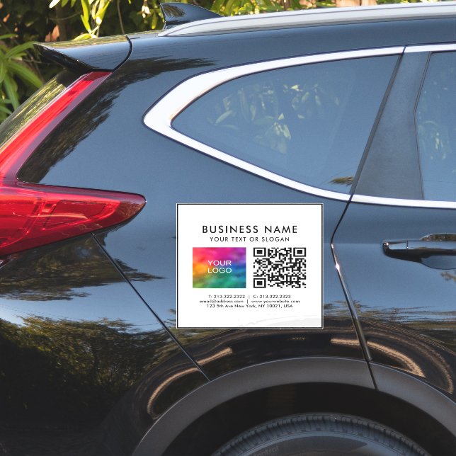 Customer QR Code Business Logo Text Template XL Sticker (Car Side)