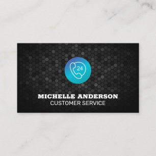 Customer Service 24 H Phone Logo Business Card