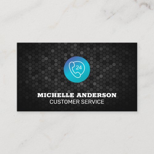 Customer Service 24 H Phone Logo Business Card