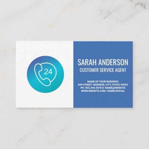 Customer Service Agent  Call Center Phone Icon Business Card