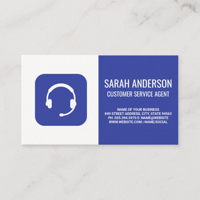 Customer Service Agent | Head Set Business Card (Front)