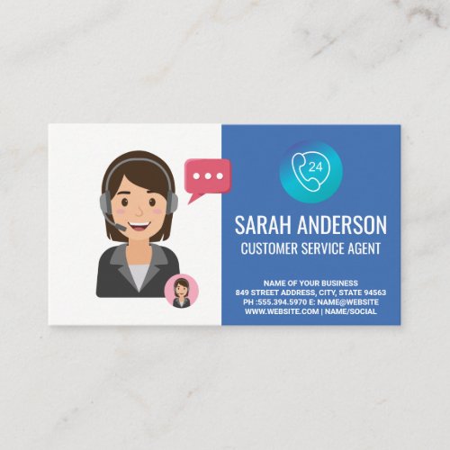 Customer Service Agent  Phone Operator Business Card