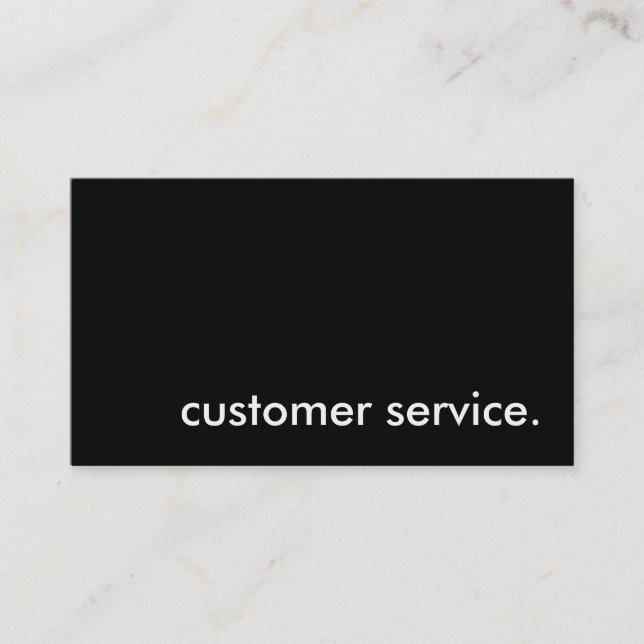 customer service. business card (Front)
